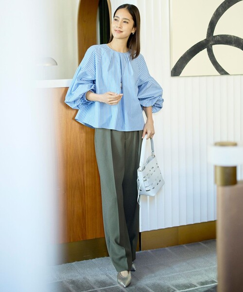 パンツ リネンライクシンセティックワイドストレート パンツ レディース | 自由区 | 09