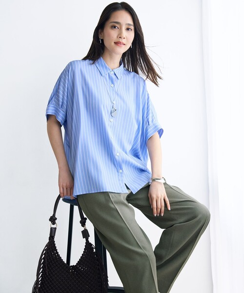 パンツ リネンライクシンセティックワイドストレート パンツ レディース | 自由区 | 10