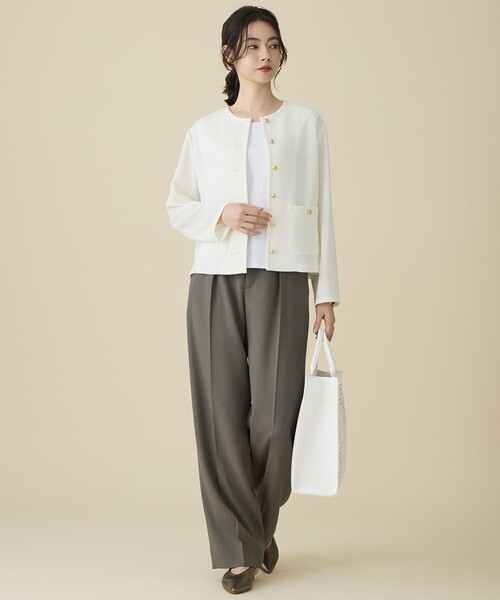 パンツ リネンライクシンセティックワイドストレート パンツ レディース | 自由区 | 14