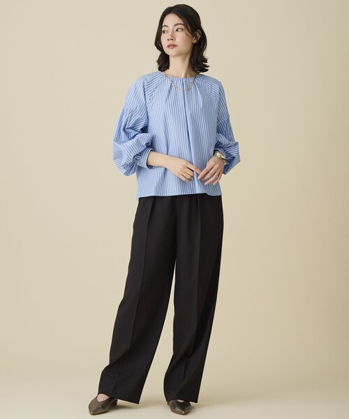 パンツ リネンライクシンセティックワイドストレート パンツ レディース | 自由区 | 17