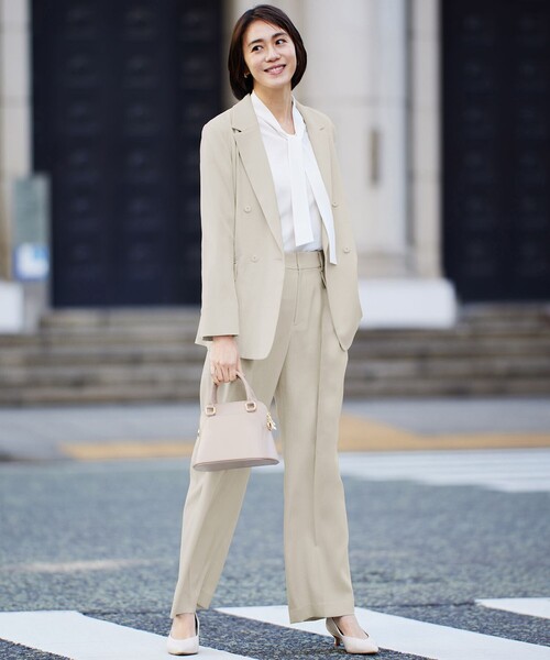 パンツ リネンライクシンセティックワイドストレート パンツ レディース | 自由区 | 20