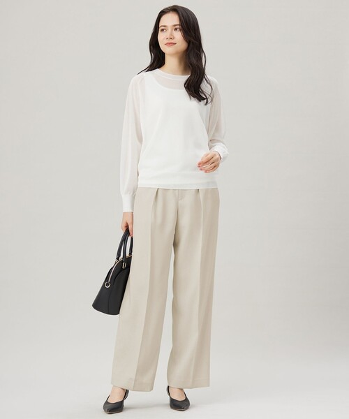 パンツ リネンライクシンセティックワイドストレート パンツ レディース | 自由区 | 22