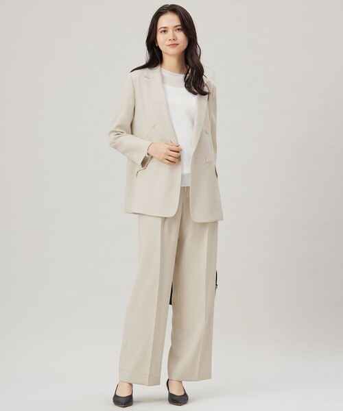 パンツ リネンライクシンセティックワイドストレート パンツ レディース | 自由区 | 23