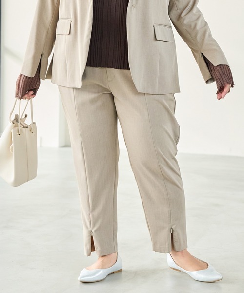 LAVEANGE スラックス パンツ 2WAYセンターファスナースリット