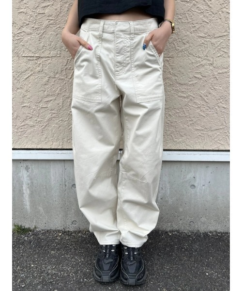 GAP パンツ ハイライズ バレルカーキパンツ レディース