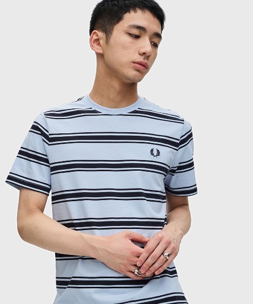 関税送料込！【FRED PERRY】ファインストライプ Tシャツ FRED PERRY tシャツ Fine Stripe T-Shirt／ファインストライプT