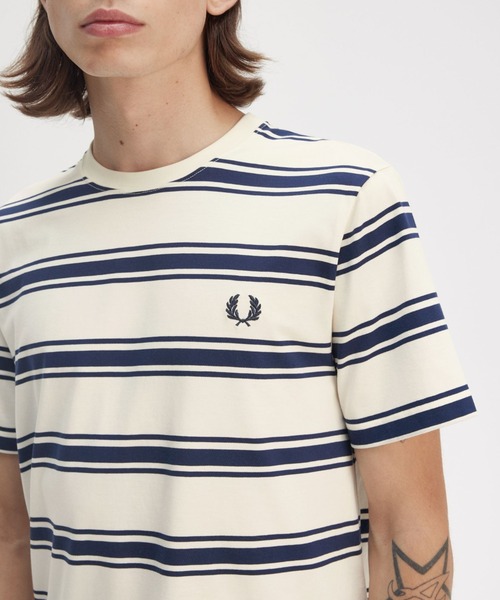 関税送料込！【FRED PERRY】ファインストライプ Tシャツ FRED PERRY tシャツ Fine Stripe T-Shirt／ファインストライプT