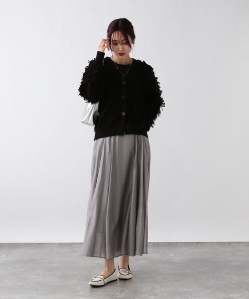 GLOBAL WORK カーディガン ジャガードフリンジカーディガン