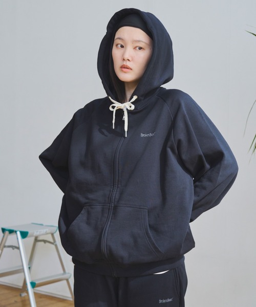 パーカー 「UNISEX/セットアップ対応」ロゴジップフーディ レディース メンズ BROKEN BASE パーカー スモールロゴジップフーディセットアップ