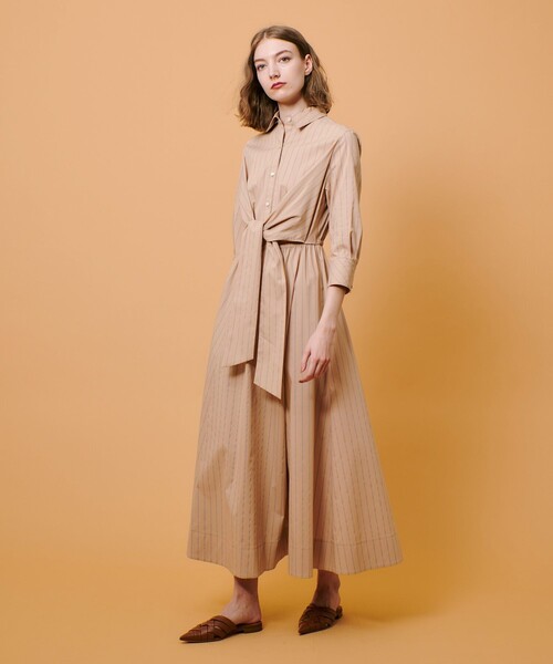 allureville（アルアバイル） シャツワンピース ピンストライプノット