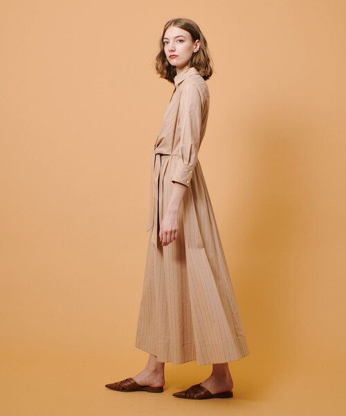 allureville（アルアバイル） シャツワンピース ピンストライプノット