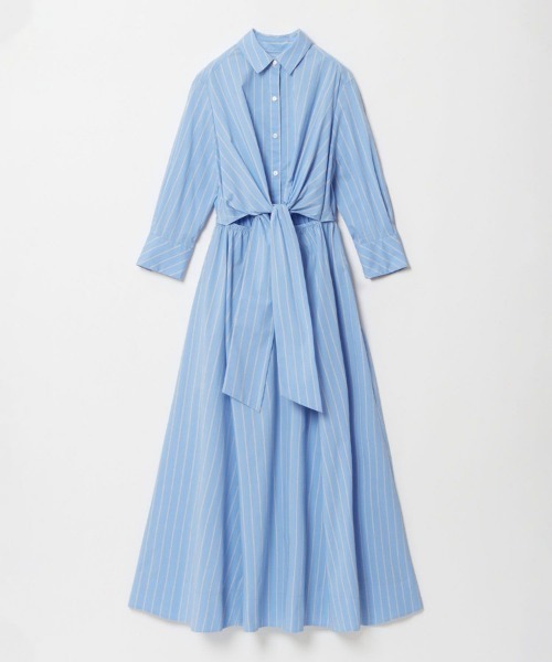 allureville（アルアバイル） シャツワンピース ピンストライプノット