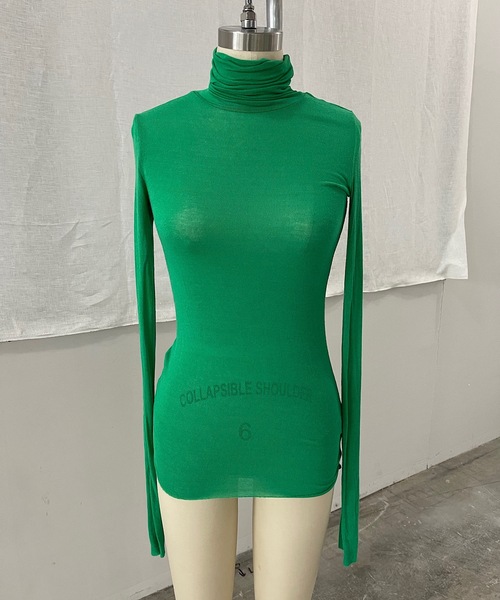 「SANSeLF」 タートルネックニット FREE イエロー レディース_画像2