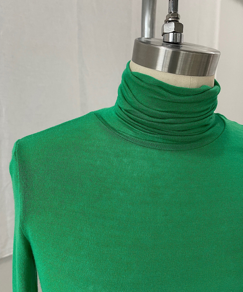 「SANSeLF」 タートルネックニット FREE イエロー レディース_画像3