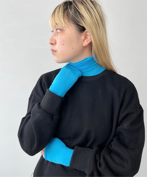 「SANSeLF」 タートルネックニット FREE イエロー レディース_画像7