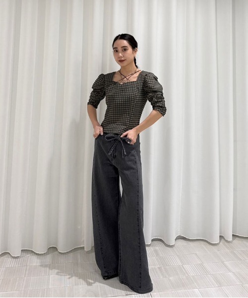 AMERI VINTAGE wrap denim デニム パンツ ストレート WRAP DENIM WIDE PANTS