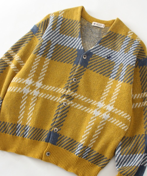 「BEVERLY HILLS POLO CLUB」 ニットカーディガン L イエロー系その他 レディース_画像5