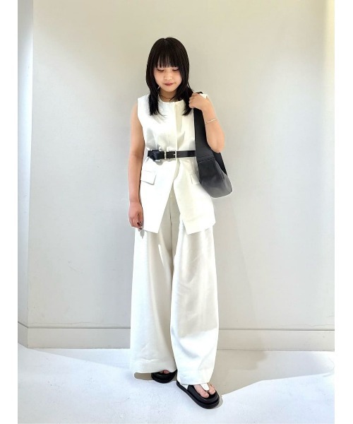 allureville ベスト ジレ リネン混ジレ レディース : ZOZOTOWN