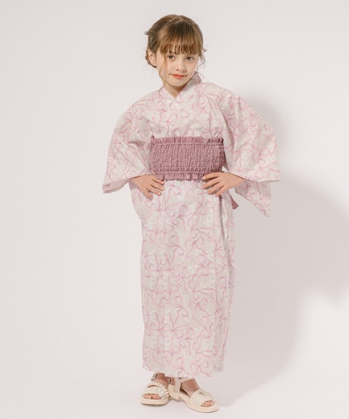 きらり 浴衣女の子用3着 URBAN CHERRY 浴衣 「着付け簡単3点セット」2WAYセパレート