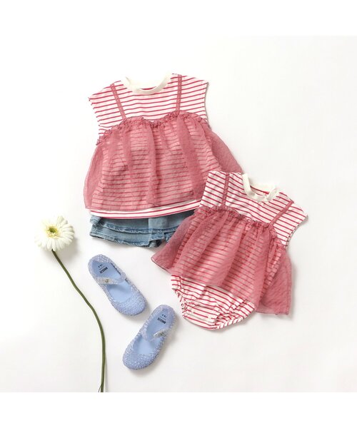 BREEZE ベビー服 ロンパース 「リンク」チュールドッキング