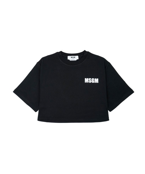 tシャツ NEVER LOOK BACK ステートメントロゴ クロップドTシャツ レディース