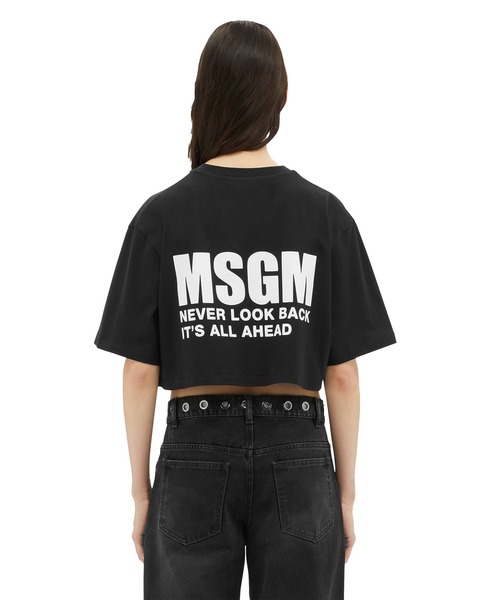 MSGM（エムエスジーエム） tシャツ NEVER LOOK BACK ステートメント 
