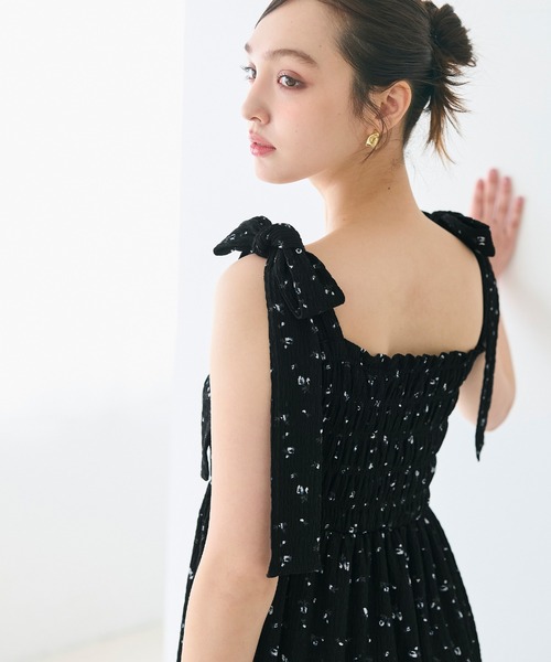 bubbles シャーリングリボンワンピース ブラック Bubbles - bubbles シャーリングリボンワンピースの通販 by ♡n