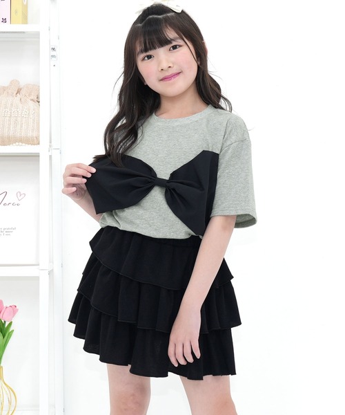 Bee des Bee tシャツ リボントップス キッズ 子供服 女の子 : ZOZOTOWN