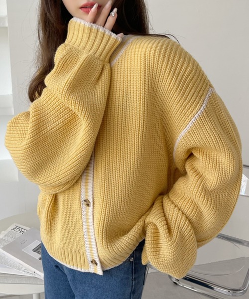 「Eclat one」 「Ada.」ニットカーディガン FREE イエロー レディース_画像8