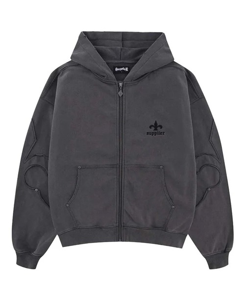 SUPPLIER ジップパーカー ブラック Lサイズ SUPPLIER パーカー SUPPLIER/サプライヤー Vintage Wash Pierced