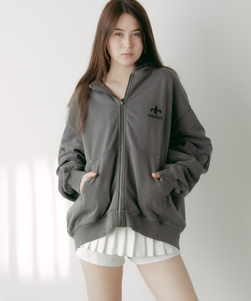 SUPPLIER パーカー SUPPLIER/サプライヤー Fleur Switching ZIp