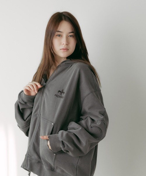 SUPPLIER パーカー SUPPLIER/サプライヤー Fleur Switching ZIp