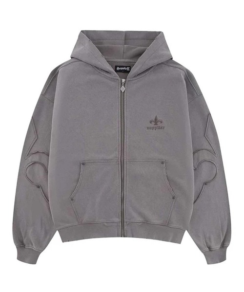 SupplieR グレー フルジップパーカー SUPPLIER パーカー SUPPLIER/サプライヤー Fleur Switching ZIp