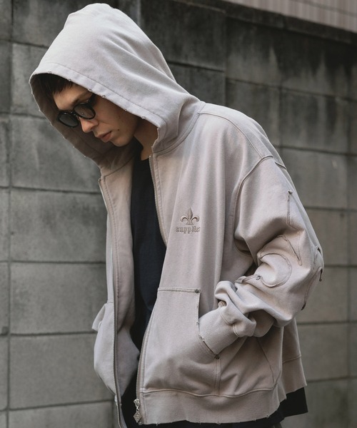 SUPPLIER パーカー SUPPLIER/サプライヤー Fleur Switching ZIp