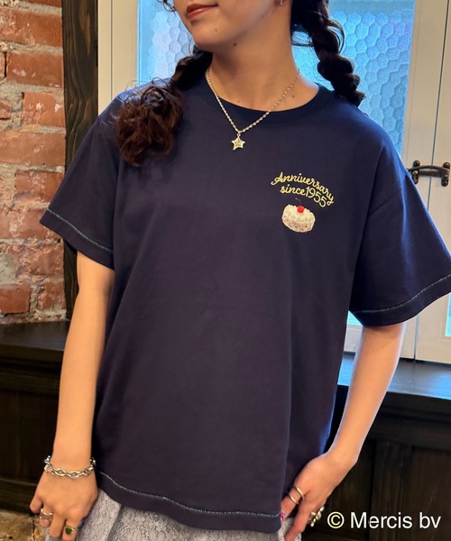 tシャツ 「 Miffy / ミッフィー 」70周年記念Tシャツ　WNI レディース メンズ DOUBLE NAME tシャツ 「miffy 70th」DOUBLE birthday cake BIG