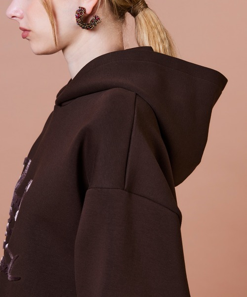 【美品】Rene ルネ ロゴ刺繍フーディー ダンボールパーカー DOUBLE STANDARD CLOTHING（ダブルスタンダードクロージング