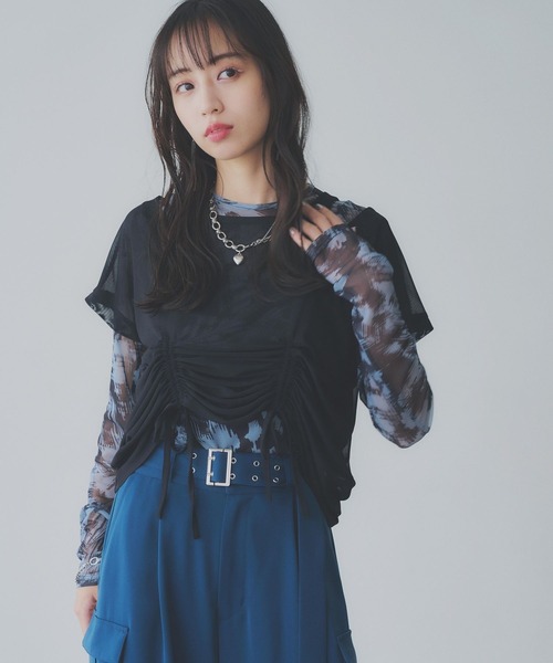 tシャツ 「YUMA TAKAHASHI×HARE」2Pレイヤーカットソー レディース HARE tシャツ 「YUMA TAKAHASHI×HARE」2Pレイヤーカットソー