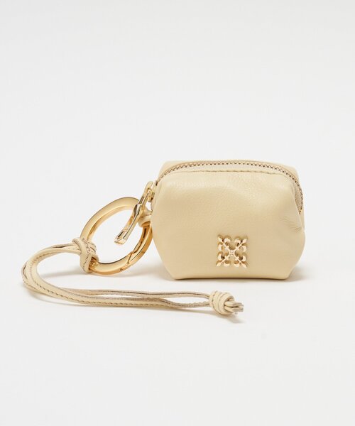 russet（ラシット） チャーム カラビナ付き レザーミニポーチ型