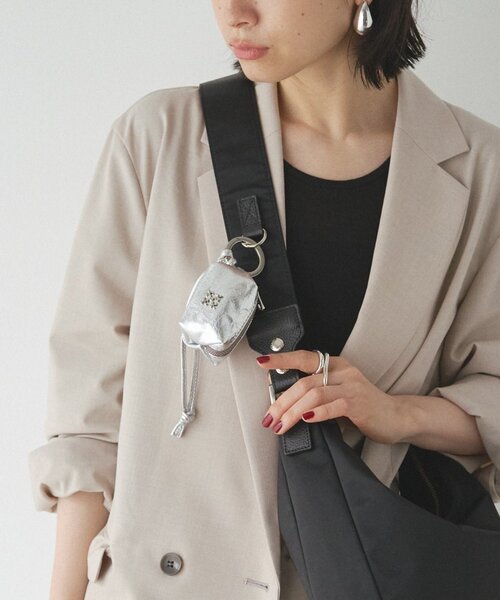 russet（ラシット） チャーム カラビナ付き レザーミニポーチ型