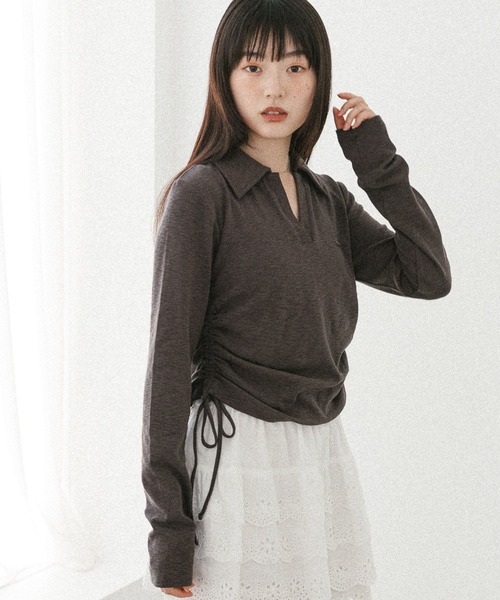 tシャツ スキッパードロストカットソー　581498 レディース | Heather | 23