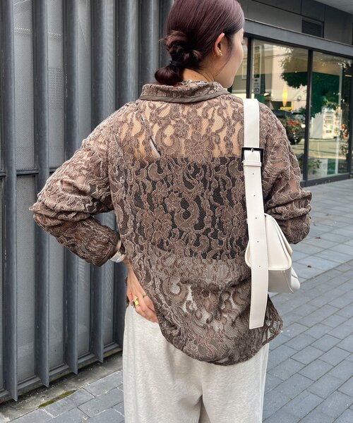 【タグ付】 フロッキーレースティアードブラウス　36 タグ付】 フロッキーレースティアードブラウス 36