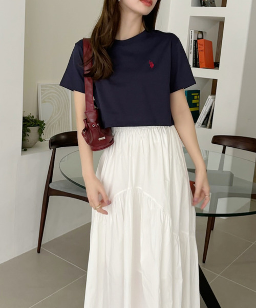 「U.S. POLO ASSN.」 半袖Tシャツ M ブラック レディース
