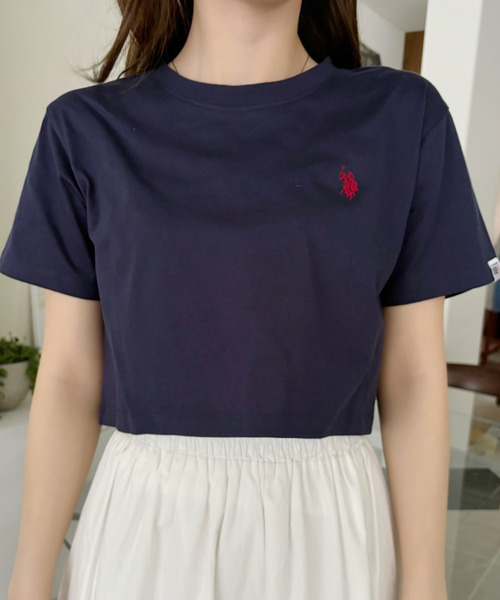 「U.S. POLO ASSN.」 半袖Tシャツ M ブラック レディース