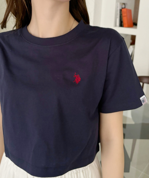 「U.S. POLO ASSN.」 半袖Tシャツ M ブラック レディース