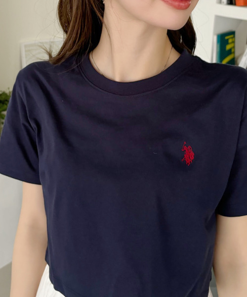 「U.S. POLO ASSN.」 半袖Tシャツ M ブラック レディース