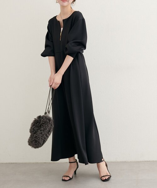 natural couture ワンピース 「WEB限定」フロントZIPダンボール