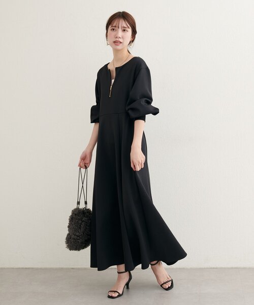 natural couture ワンピース 「WEB限定」フロントZIPダンボール