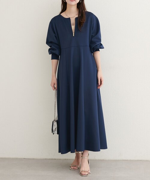 natural couture ワンピース 「WEB限定」フロントZIPダンボール