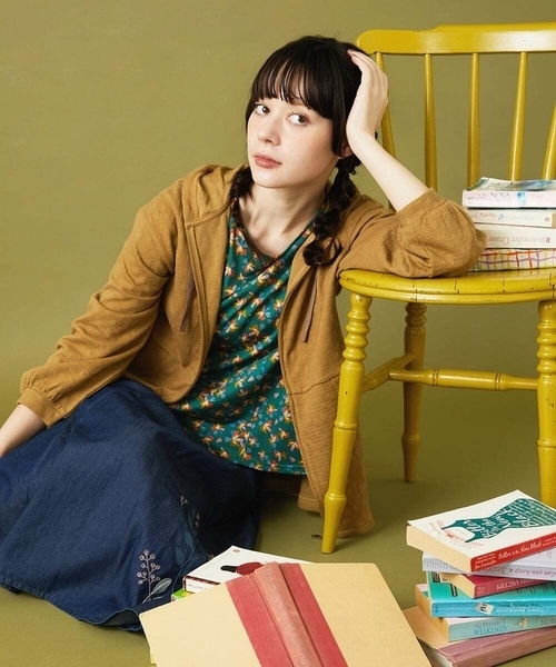 ホコモモラ（JOCOMOMOLA）/Nube ジャカードジップパーカー Jocomomola（ホコモモラ） パーカー Nube ジャカードジップパーカー