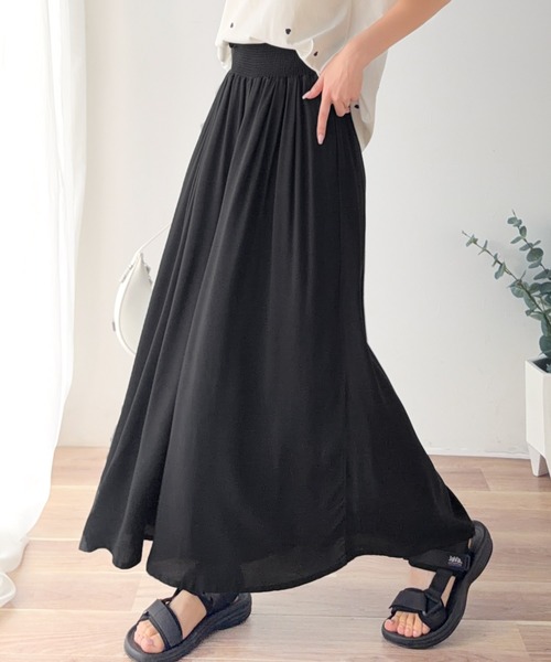 パンツ さらり、軽やか。リラックスstyleキマる。レーヨン素材ウエストギャザーフレアシルエットワイドパンツ レディース | classicalelf | 11